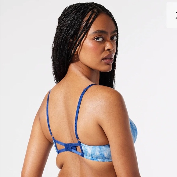 Savage X Fenty Push Up Bra - Microfibre, colour “Tie Dye Me Up” Blue and White - Picture 2 of 3